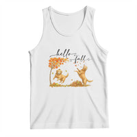 Funny Hello Fall Thanksgiving Golden Retriever Tank Top - Wonder Print Shop