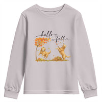 Funny Hello Fall Thanksgiving Golden Retriever Youth Sweatshirt - Wonder Print Shop