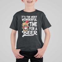 Funny Christmas Drinking T Shirt For Kid It is The Most Wonderful Time For A Beer - Wonder Print Shop