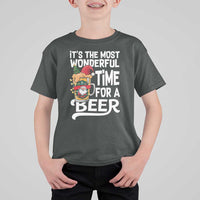 Funny Christmas Drinking T Shirt For Kid It is The Most Wonderful Time For A Beer - Wonder Print Shop