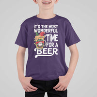 Funny Christmas Drinking T Shirt For Kid It is The Most Wonderful Time For A Beer - Wonder Print Shop