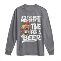 Funny Christmas Drinking Long Sleeve Shirt It is The Most Wonderful Time For A Beer - Wonder Print Shop