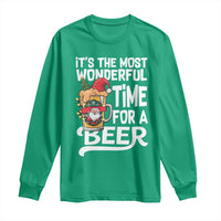 Funny Christmas Drinking Long Sleeve Shirt It is The Most Wonderful Time For A Beer - Wonder Print Shop