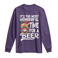 Funny Christmas Drinking Long Sleeve Shirt It is The Most Wonderful Time For A Beer - Wonder Print Shop