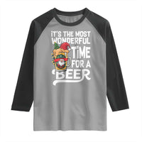 Funny Christmas Drinking Raglan Shirt It is The Most Wonderful Time For A Beer - Wonder Print Shop