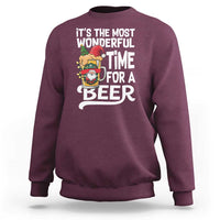 Funny Christmas Drinking Sweatshirt It is The Most Wonderful Time For A Beer - Wonder Print Shop