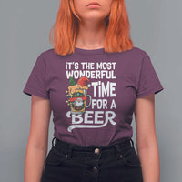 Funny Christmas Drinking T Shirt For Women It is The Most Wonderful Time For A Beer - Wonder Print Shop