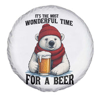 It is The Most Wonderful Time For A Beer Spare Tire Cover Funny Polar Bear Drinking Beer - Wonder Print Shop