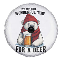 It is The Most Wonderful Time For A Beer Spare Tire Cover Funny Polar Bear Drinking Beer - Wonder Print Shop