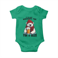 It is The Most Wonderful Time For A Beer Baby Onesie Funny Polar Bear Drinking Beer - Wonder Print Shop