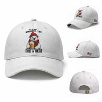 It is The Most Wonderful Time For A Beer Baseball Cap Funny Polar Bear Drinking Beer