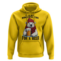 It is The Most Wonderful Time For A Beer Hoodie Funny Polar Bear Drinking Beer - Wonder Print Shop