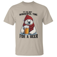 It is The Most Wonderful Time For A Beer T Shirt Funny Polar Bear Drinking Beer - Wonder Print Shop