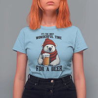 It is The Most Wonderful Time For A Beer T Shirt For Women Funny Polar Bear Drinking Beer - Wonder Print Shop