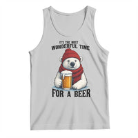 It is The Most Wonderful Time For A Beer Tank Top Funny Polar Bear Drinking Beer - Wonder Print Shop