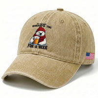 It is The Most Wonderful Time For A Beer Washed Cotton Baseball Cap Funny Polar Bear Drinking Beer