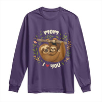Mom I Love You Long Sleeve Shirt Cute Sloth Lover Mothers Day Gift - Wonder Print Shop