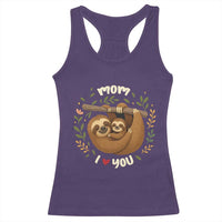 Mom I Love You Racerback Tank Top Cute Sloth Lover Mothers Day Gift - Wonder Print Shop