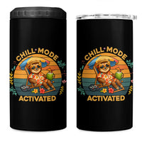 Chill Mode Activated 4 in 1 Can Cooler Tumbler Funny Sloth Summer Beach Vibes