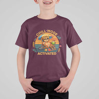 Chill Mode Activated T Shirt For Kid Funny Sloth Summer Beach Vibes - Wonder Print Shop