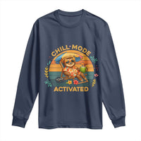 Chill Mode Activated Long Sleeve Shirt Funny Sloth Summer Beach Vibes - Wonder Print Shop