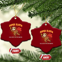 Funny Super Sloth I Will Rescue You At My Own Pace Gift Ceramic Ornament - Wonder Print Shop