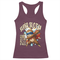 Super Sloth I Will Rescue You Racerback Tank Top Funny Sloth Lover Gift - Wonder Print Shop