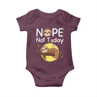 Nope Not Today Baby Onesie Funny Sloth Lover Gift - Wonder Print Shop
