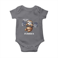 Funny Gym Sloth Baby Onesie Not Fast Just Furious - Wonder Print Shop