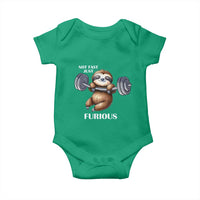 Funny Gym Sloth Baby Onesie Not Fast Just Furious - Wonder Print Shop