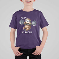 Funny Gym Sloth T Shirt For Kid Not Fast Just Furious - Wonder Print Shop