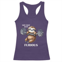 Funny Gym Sloth Racerback Tank Top Not Fast Just Furious - Wonder Print Shop