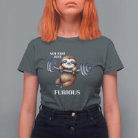 Funny Gym Sloth T Shirt For Women Not Fast Just Furious - Wonder Print Shop