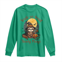 Funny Halloween Sloth Long Sleeve Shirt Trick Or Treat Slowly Please - Wonder Print Shop