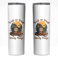 Funny Halloween Sloth Skinny Tumbler Trick Or Treat Slowly Please