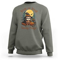 Funny Halloween Sloth Sweatshirt Trick Or Treat Slowly Please - Wonder Print Shop
