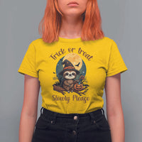 Funny Halloween Sloth T Shirt For Women Trick Or Treat Slowly Please - Wonder Print Shop