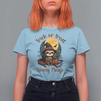Funny Halloween Sloth T Shirt For Women Trick Or Treat Slowly Please - Wonder Print Shop