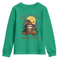 Funny Halloween Sloth Youth Sweatshirt Trick Or Treat Slowly Please - Wonder Print Shop