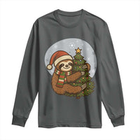 Funny Xmas Long Sleeve Shirt Slothin Around The Christmas Tree - Wonder Print Shop
