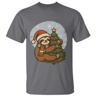 Funny Xmas T Shirt Slothin Around The Christmas Tree - Wonder Print Shop