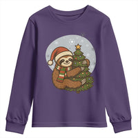 Funny Xmas Youth Sweatshirt Slothin Around The Christmas Tree - Wonder Print Shop