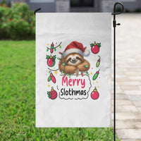 Funny Christmas Sloth Garden Flag Merry Slothmas - Wonder Print Shop