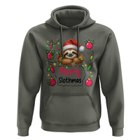 Funny Christmas Sloth Hoodie Merry Slothmas - Wonder Print Shop