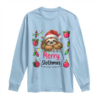 Funny Christmas Sloth Long Sleeve Shirt Merry Slothmas - Wonder Print Shop
