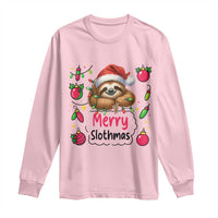 Funny Christmas Sloth Long Sleeve Shirt Merry Slothmas - Wonder Print Shop