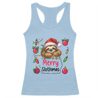 Funny Christmas Sloth Racerback Tank Top Merry Slothmas - Wonder Print Shop