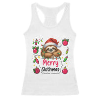 Funny Christmas Sloth Racerback Tank Top Merry Slothmas - Wonder Print Shop