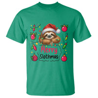 Funny Christmas Sloth T Shirt Merry Slothmas - Wonder Print Shop