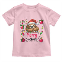 Funny Christmas Sloth Toddler T Shirt Merry Slothmas - Wonder Print Shop